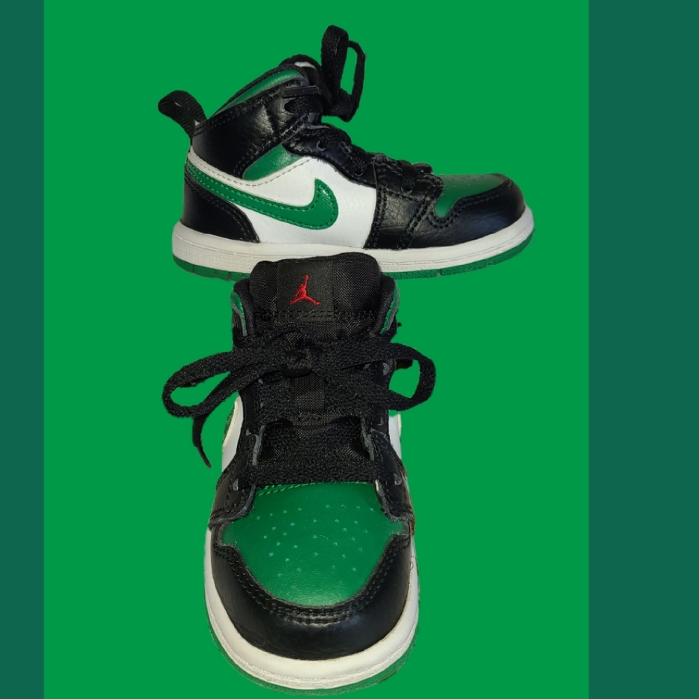 JORDAN AIR JORDAN 1 MID GREEN TODDLER SIZE 6C - Picture 7 of 7